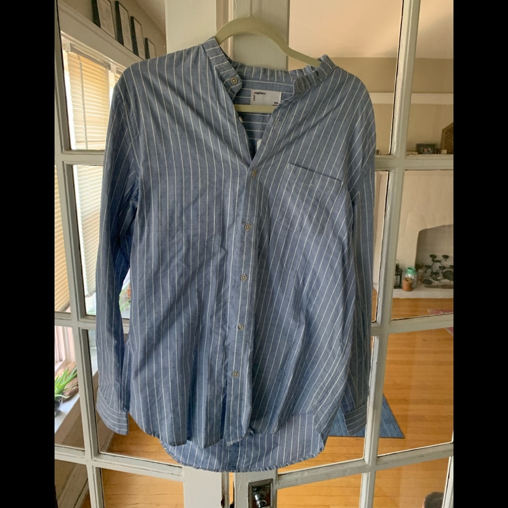 Pin Striped Prairie Collared Button Up Shirt